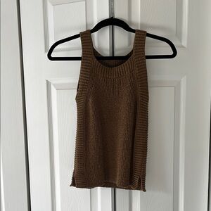 J. Crew Brown Ribbed Sleeveless Tank Top